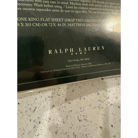 Lauren Ralph Lauren Vintage King Flat Sheet Honey Dew 72” X 84” NEW Sealed Rare - Picture 14 of 16